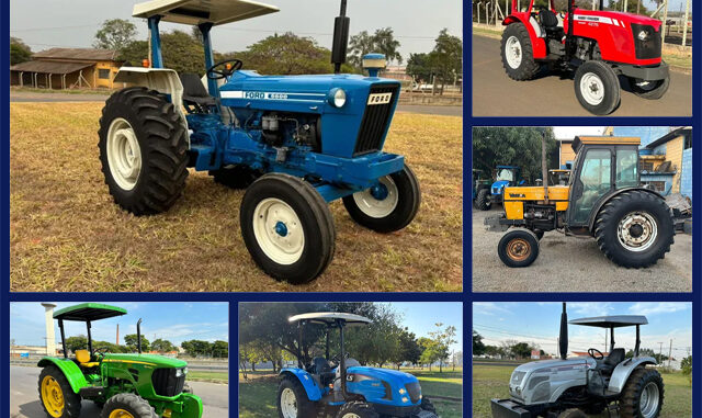 45 Tratores Ford, Agrale, Massey Ferguson, Valtra, John Deere, New Holland e outras máquinas agrícolas no leilão do Agronegócio