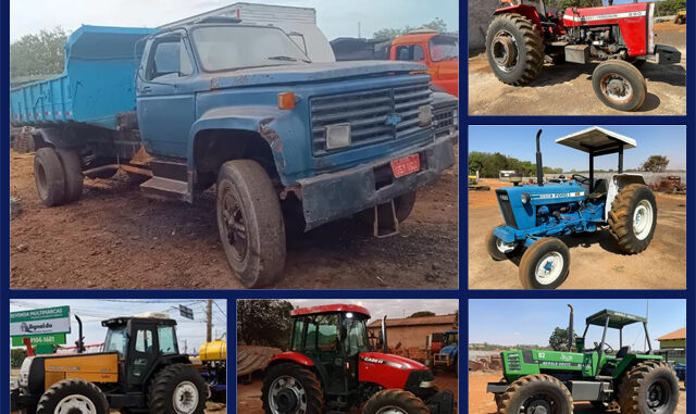 Caminhão Chevrolet 1400, Tratores Ford, Agrale, Massey Ferguson, Valtra e outros implementos agrícolas no leilão do Agronegócio