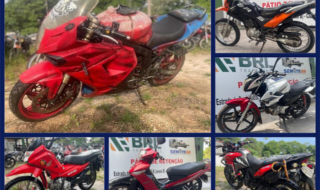 Kasinski Comet 250R a partir de 400 reais, Honda XRE, NXR150, PCX, Pop, Biz, Yamaha Factor, Fazer e mais de 80 motos no Leilão do SEMUTRAN