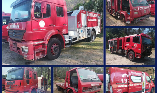 Leilão dos Bombeiros tem Caminhões Mercedes-Benz e Volkswagen a partir de 12 mil e Renault Master Van a partir de mil